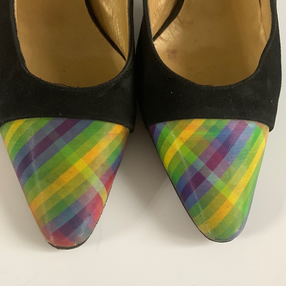 OOAK🇮🇹VTG 80’-90’ 💯% Suede Slingback with Iridescent Toes